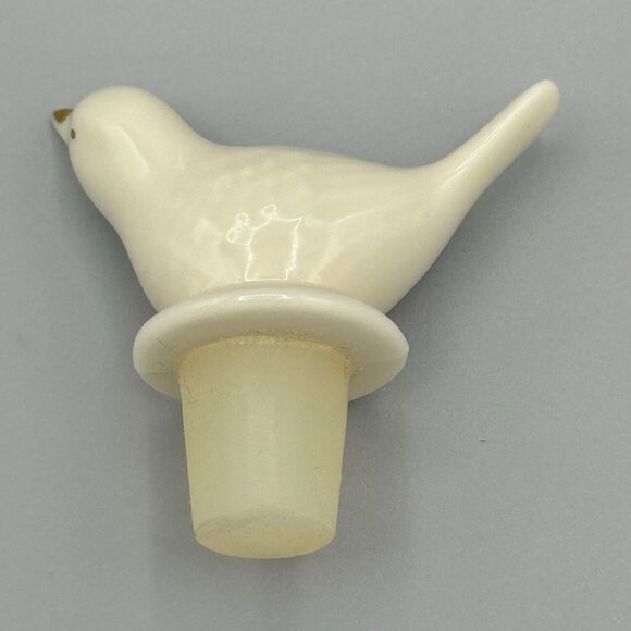 Vtg Lenox Serenade Porcelain Perfume Bottle with Bird Topper Floral Gold Gilt - Picture 10 of 11